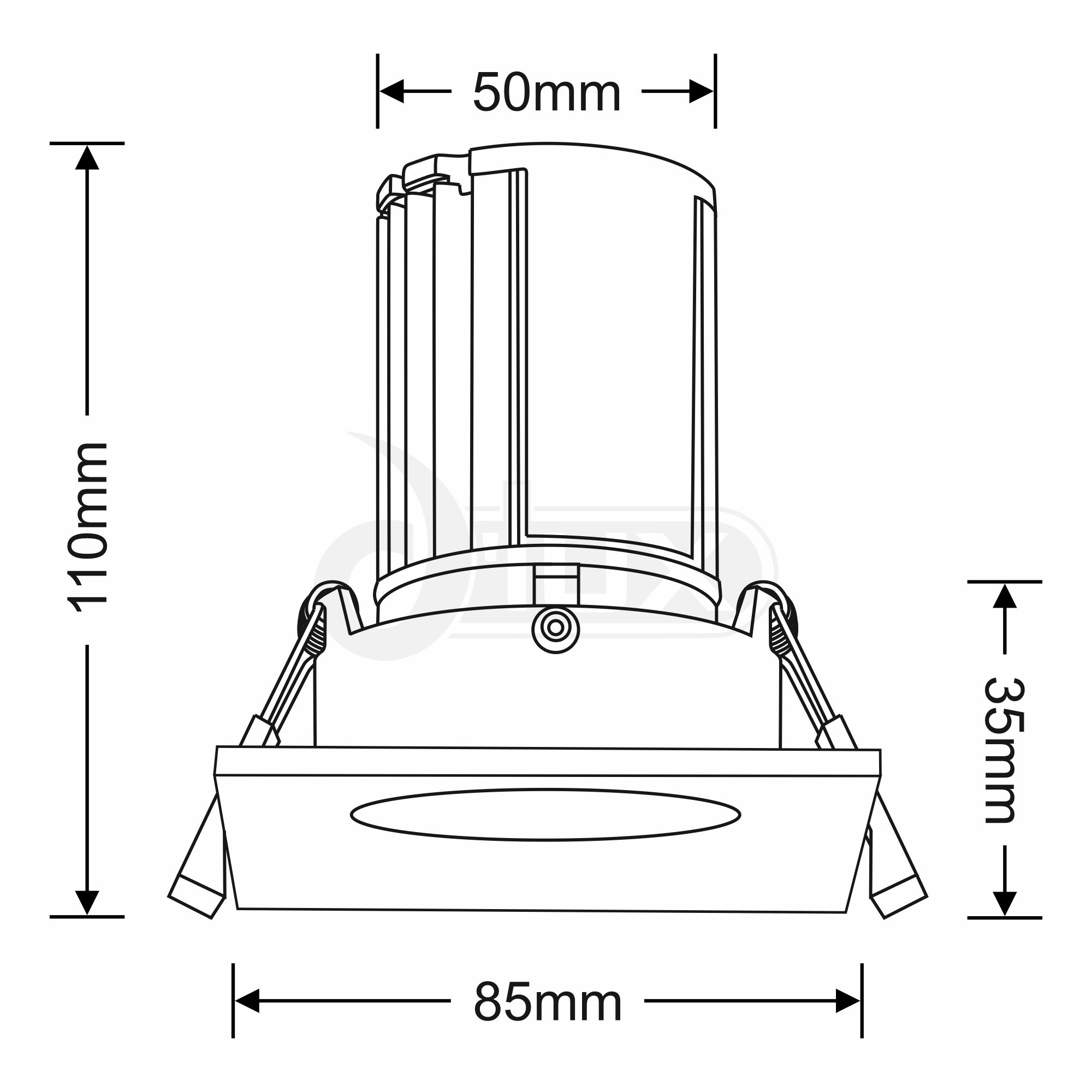 Bruve SQ 10 IP65 Recessed Ceiling Luminaires Dlux Square/Rectangular Recess Ceiling